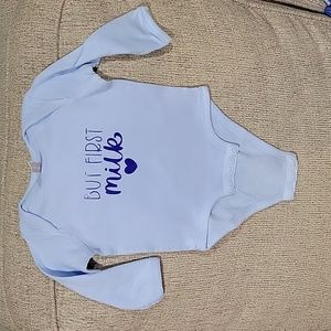 Light Blue Long Sleeve Baby Onesie Size 6 Months